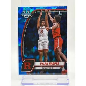2024-25 Bowman University Chrome Dylan Harper 1st Blue Sapphire Refractor Spurs